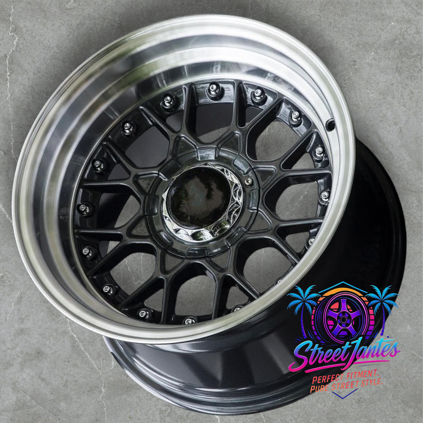 Jantes 17" 4x100 TYPE BBS RS2 GRIS ANTHRACITE