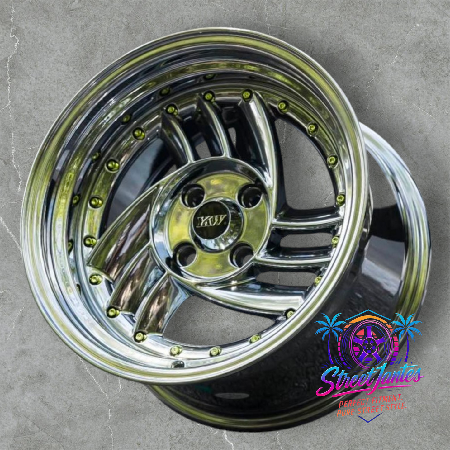 Jantes 15" 4x100 HIRO V1 FULL CHROME 🔥 YKW WHEELS 🔥