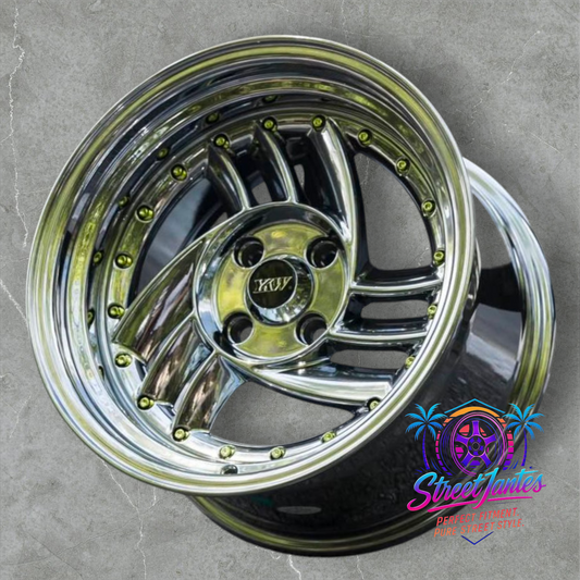Jantes 15" 4x100 HIRO V1 FULL CHROME 🔥 YKW WHEELS 🔥
