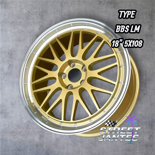 Jantes 18" 5x108 TYPE BBS LM GOLD