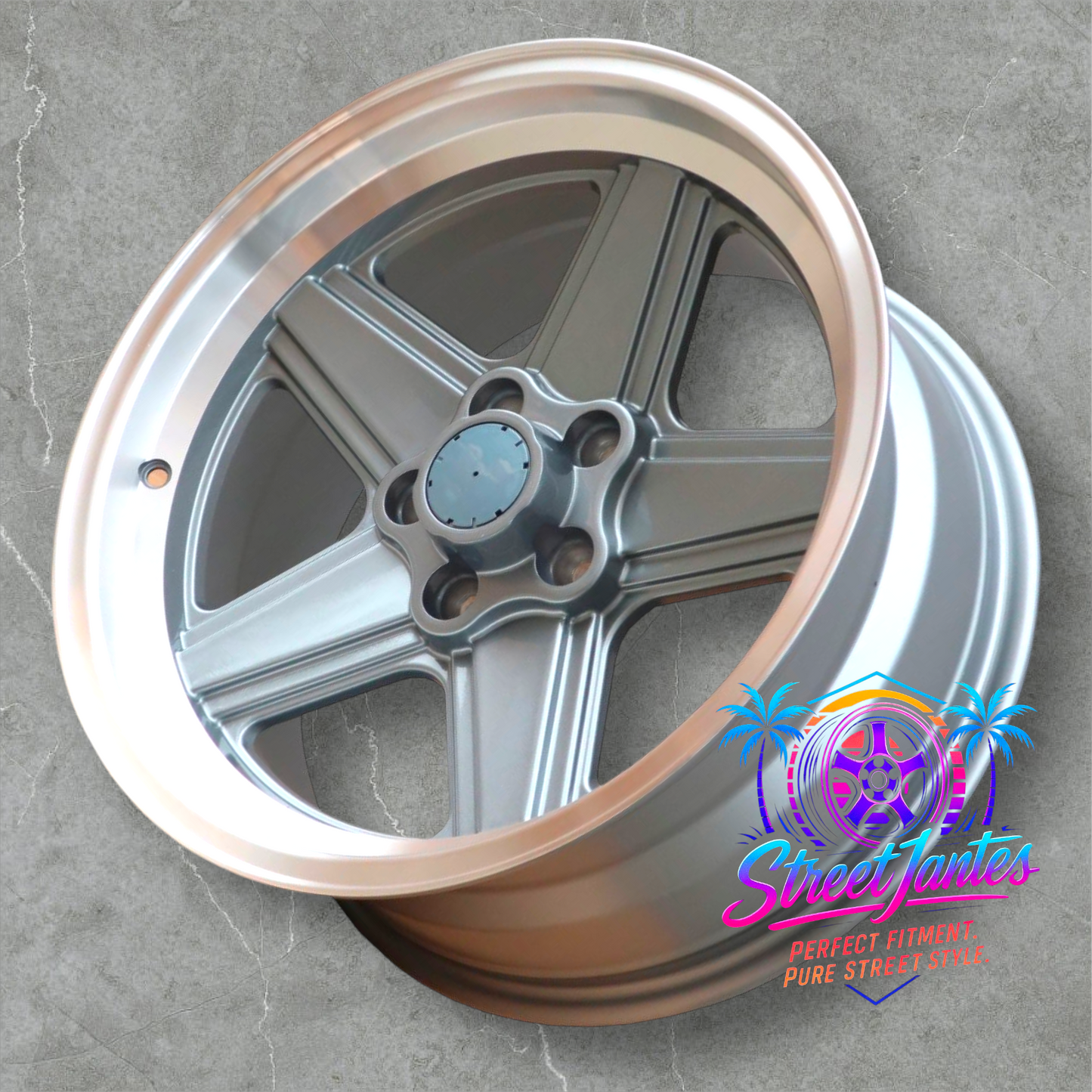 Jantes 17" 5x112 TYPE MERCEDES CLASSIQUE 5 STAR CONCAVE GRIS ANTHRACITE