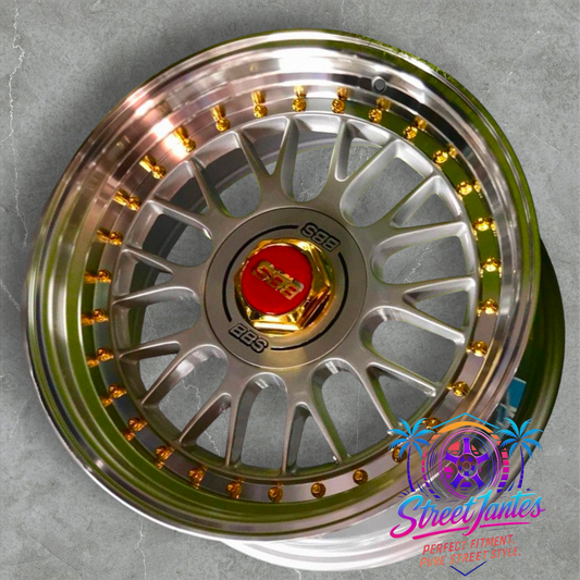 Jantes 15" 4x100 🔥 YKW WHEELS 🔥 TYPE BBS LM SILVER GOLD