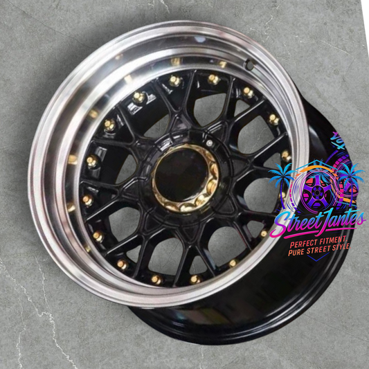 Jantes 17" 4X100 TYPE BBS RS2  BLACK 🔥 YKW WHEELS 🔥