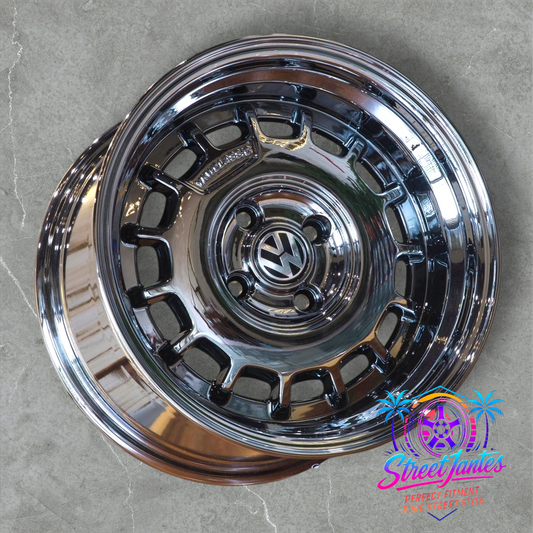 Jantes 15" 4x100 🔥 YKW WHEELS 🔥 FULL CHROME VW VINTAGE