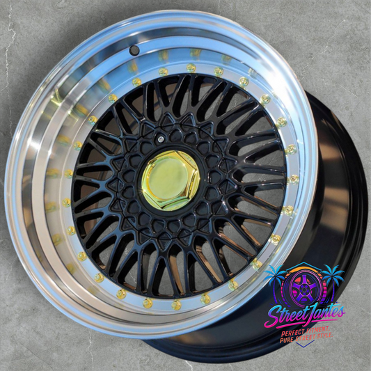 Jantes 17" 4x100 TYPE BBS RS BLACK GOLD